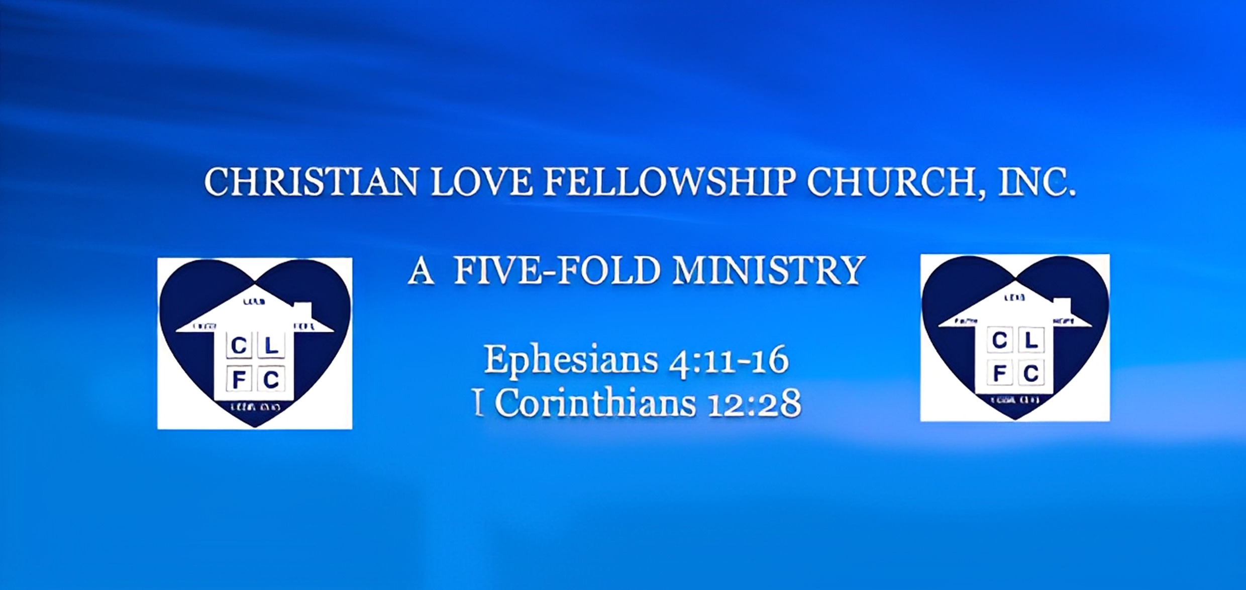 Christian Love Fellowship Church logo and text.